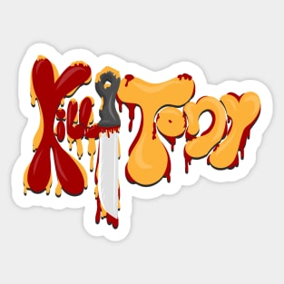 Kill Tony Bubble Logo With a Knife in Red & Yellow Theme (Black) Sticker